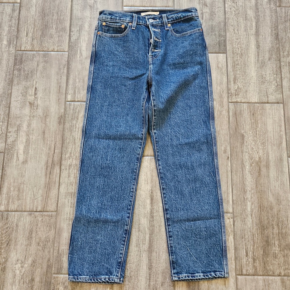 Levi's Wedgie Straight Jeans‎ Womens Size 27 High Rise Button Fly Denim Retro